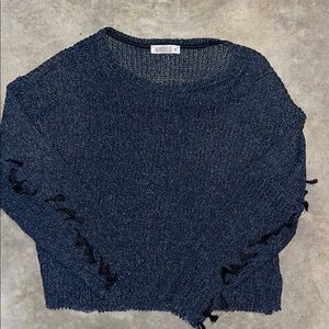 Dark Blue Sweater with Black Accents